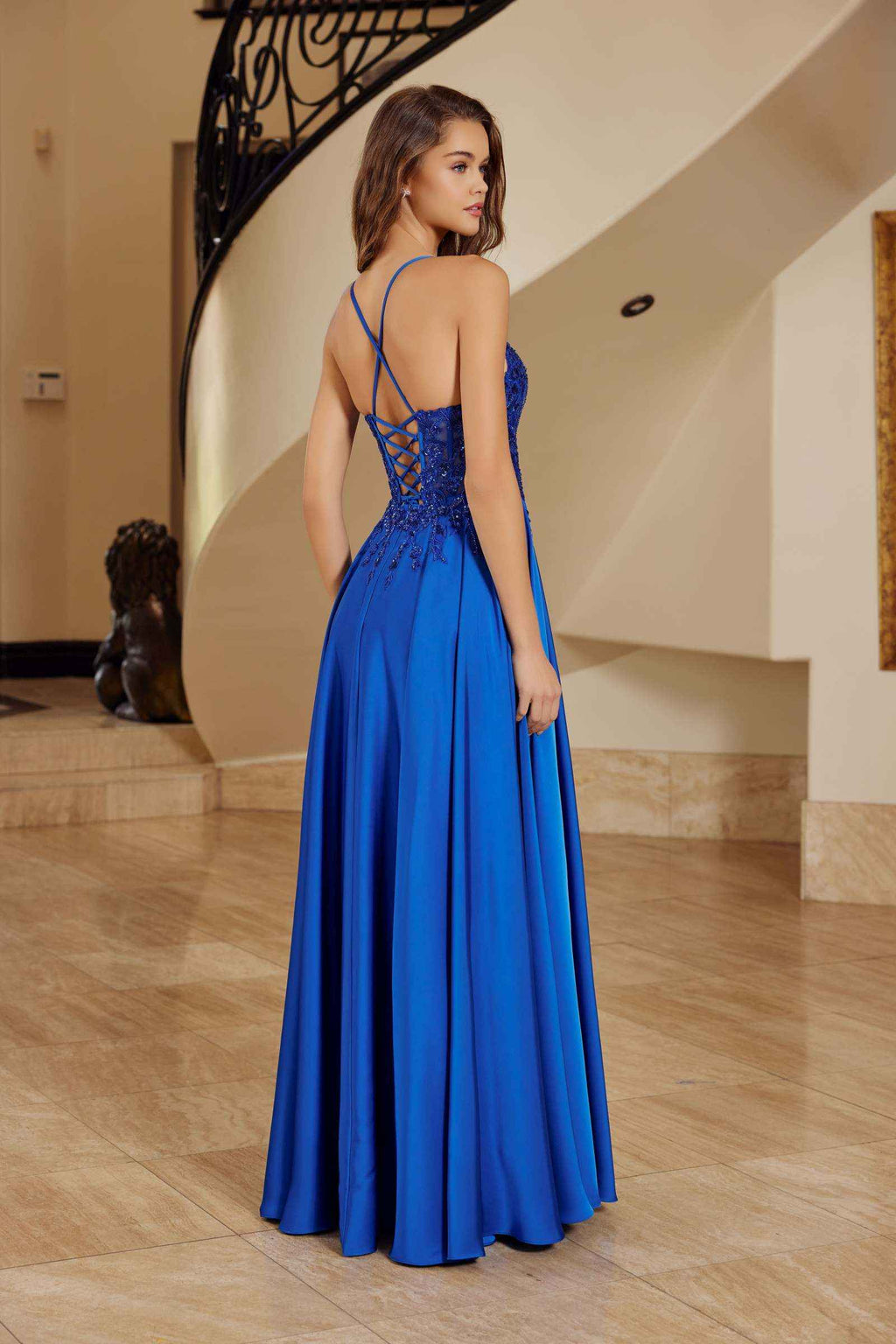 Nox Anabel A1725 Stretch Satin A-Line Dress
