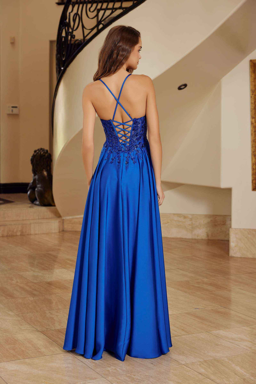 Nox Anabel A1725 Stretch Satin A-Line Dress
