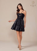 Nox Anabel A825 Short Metallic A-Line Homecoming Dress
