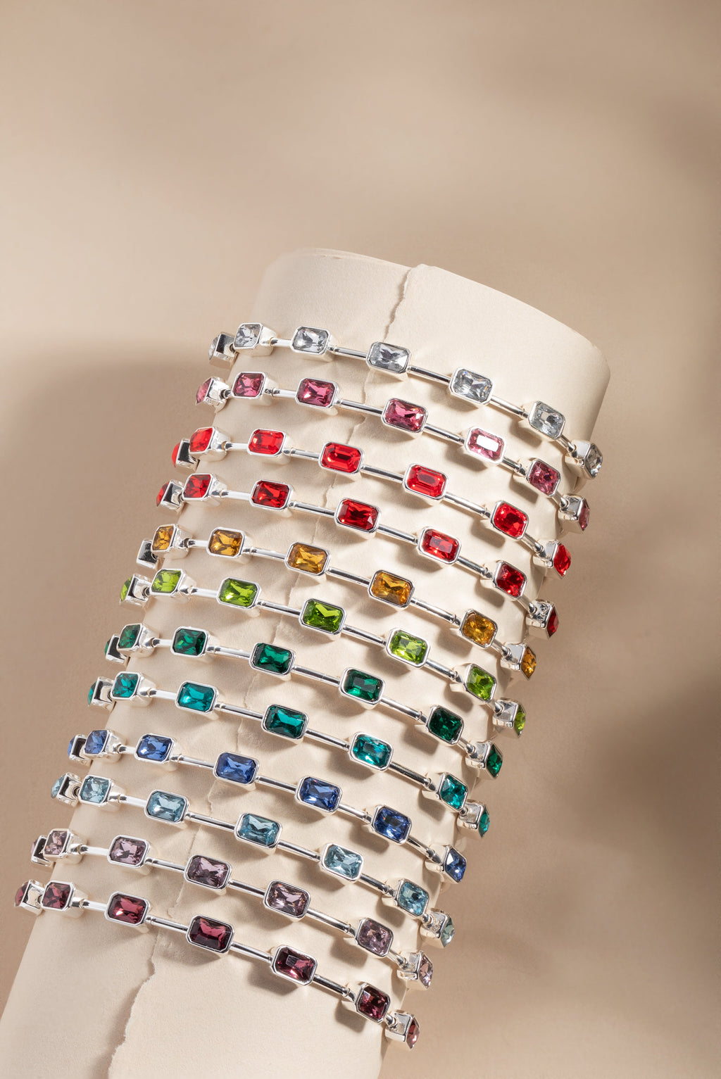 January Birthstone Emerald Cut Bangle