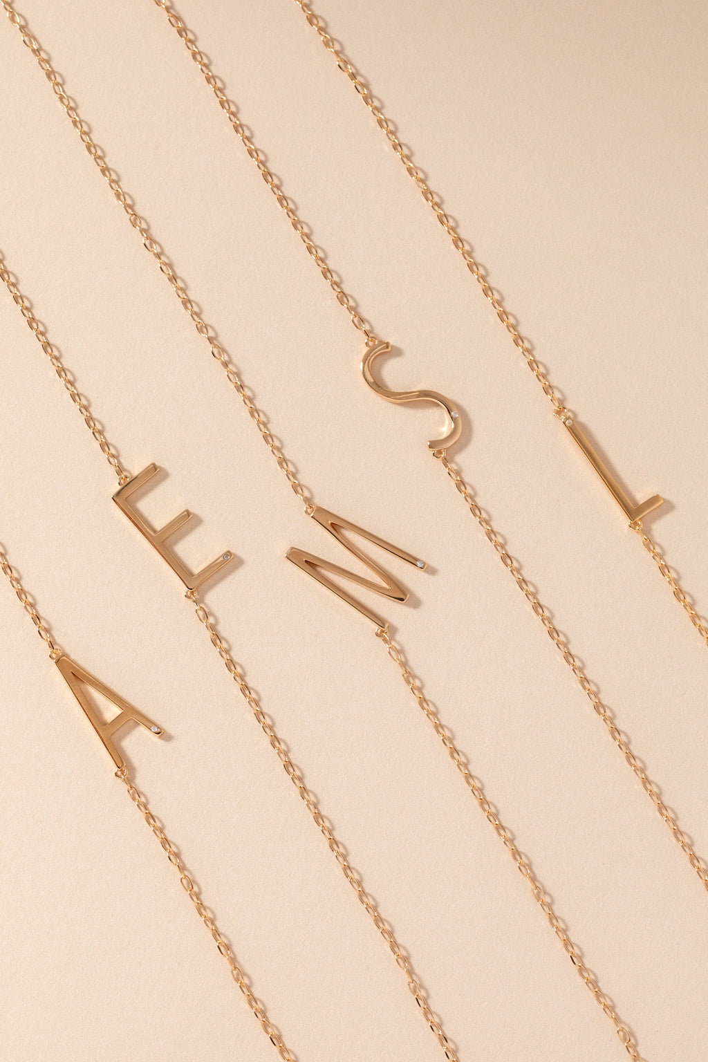 Initial M Precious Elongated Necklace