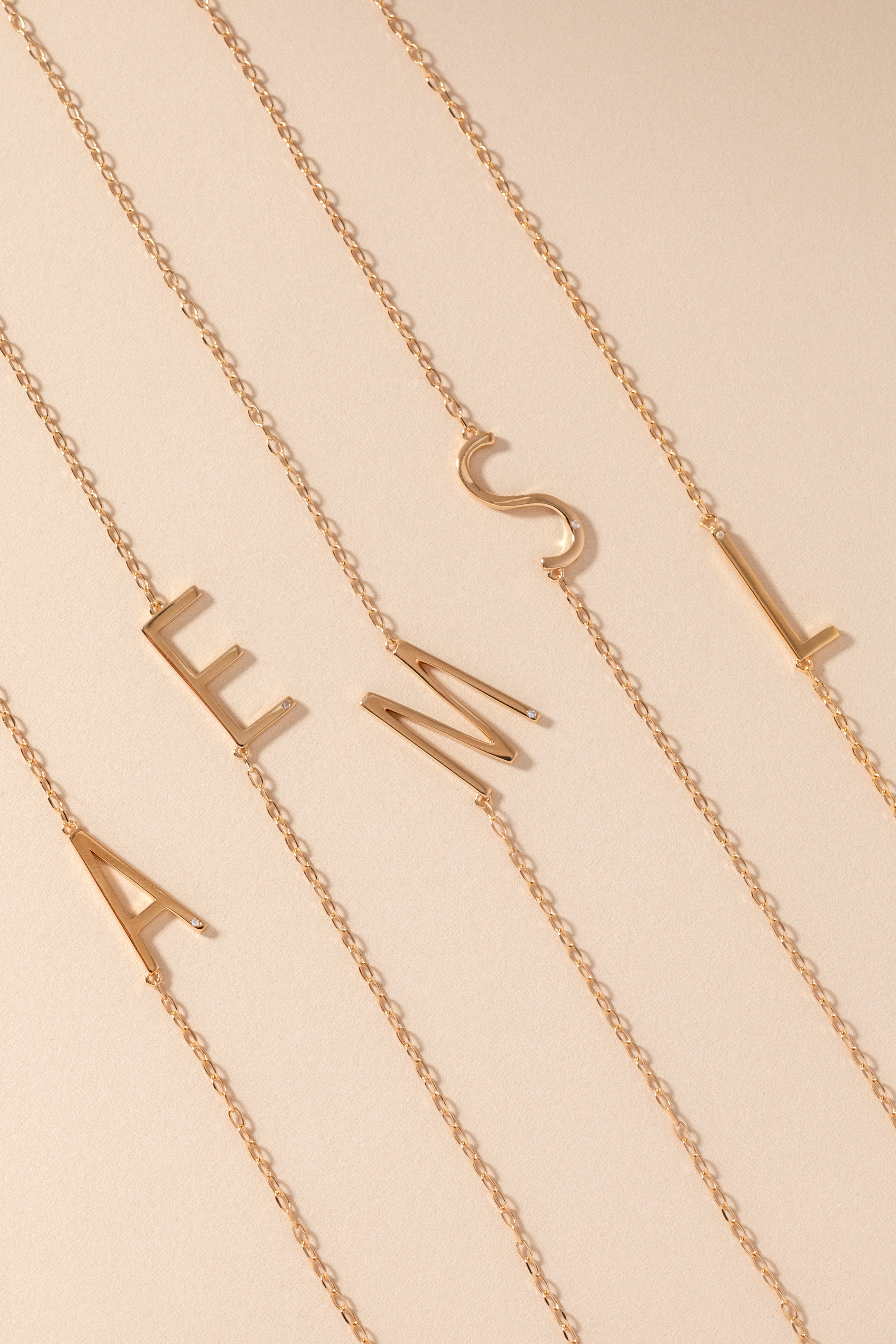 Initial S Precious Elongated Necklace