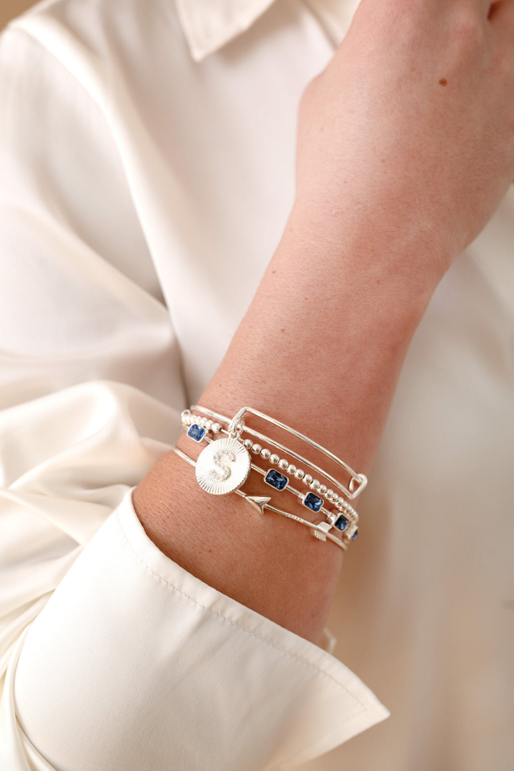 September Birthstone Emerald Cut Bangle