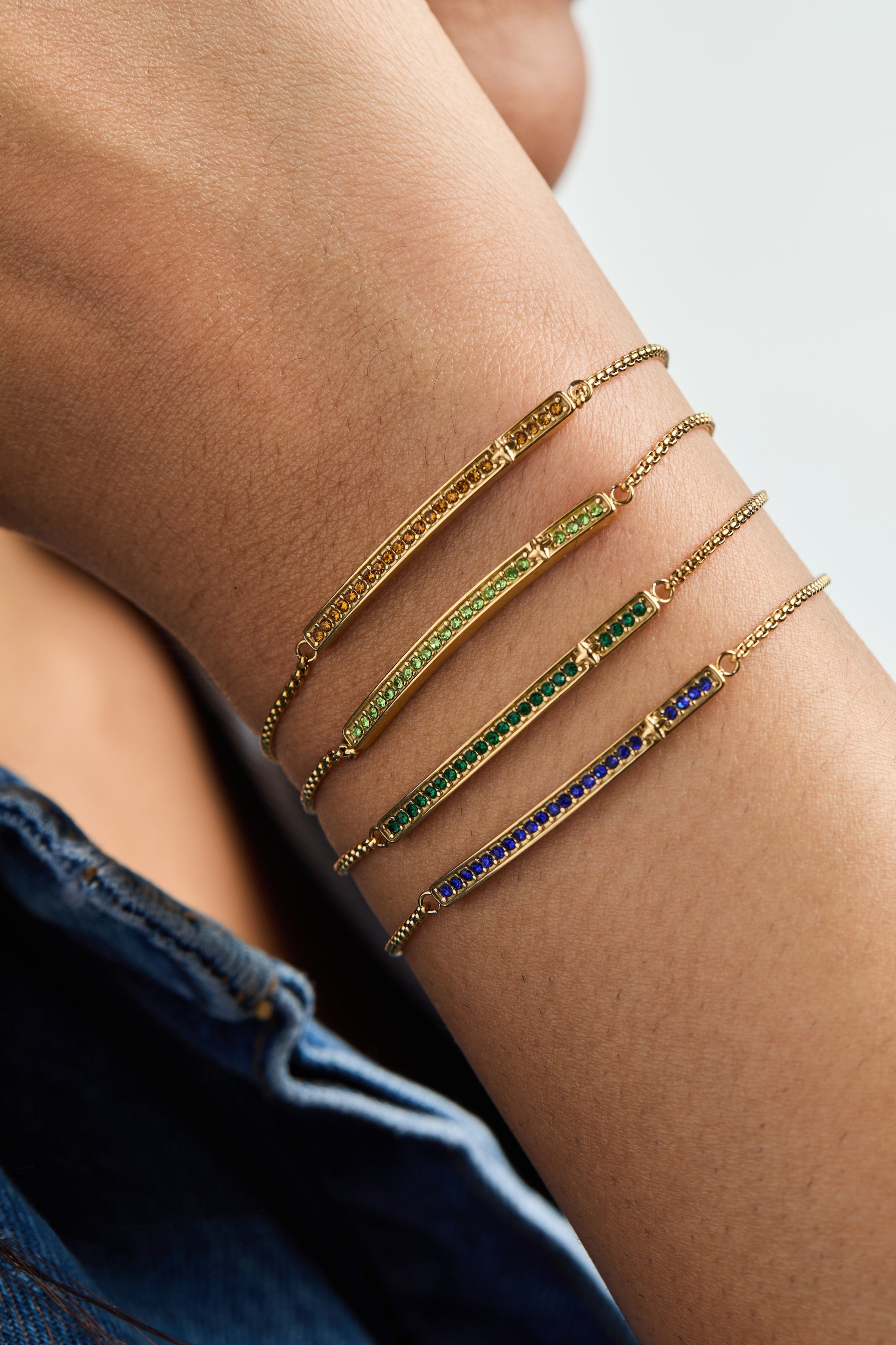 August Everyday Birthstone Pave Bolo Bracelet