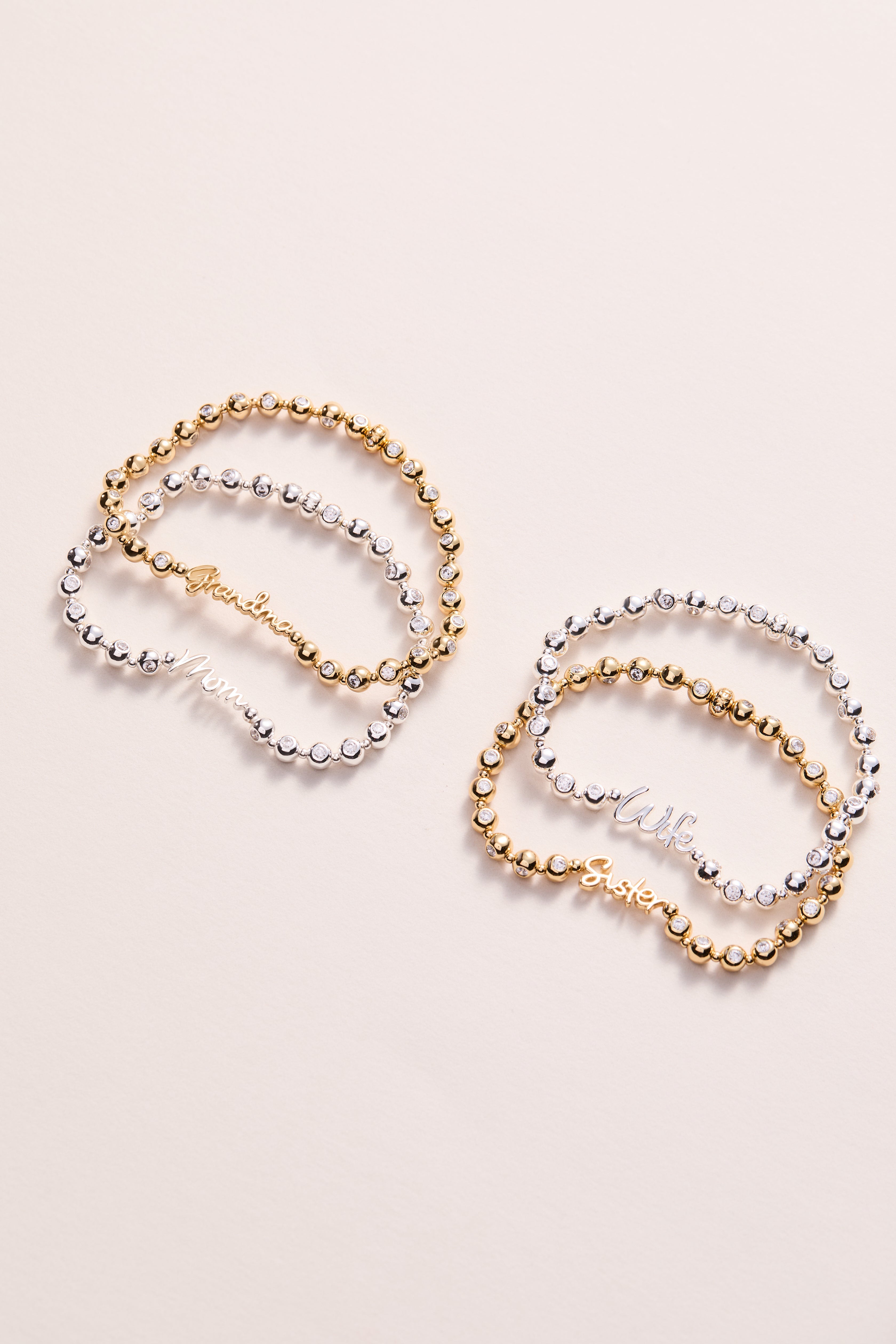 Grandma Elongated Crystal Stretch Bracelet
