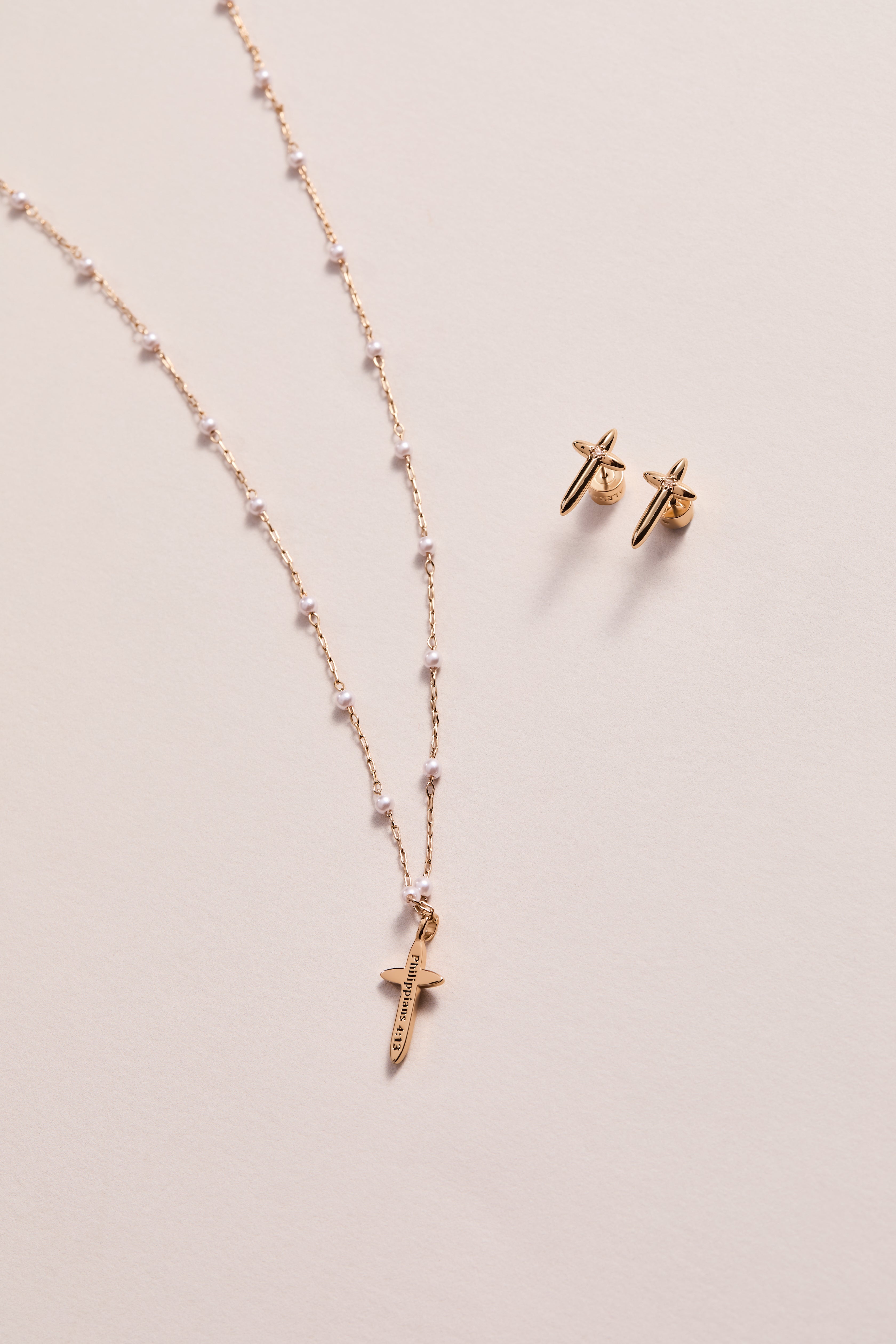 4:13 Cross Stud Earrings