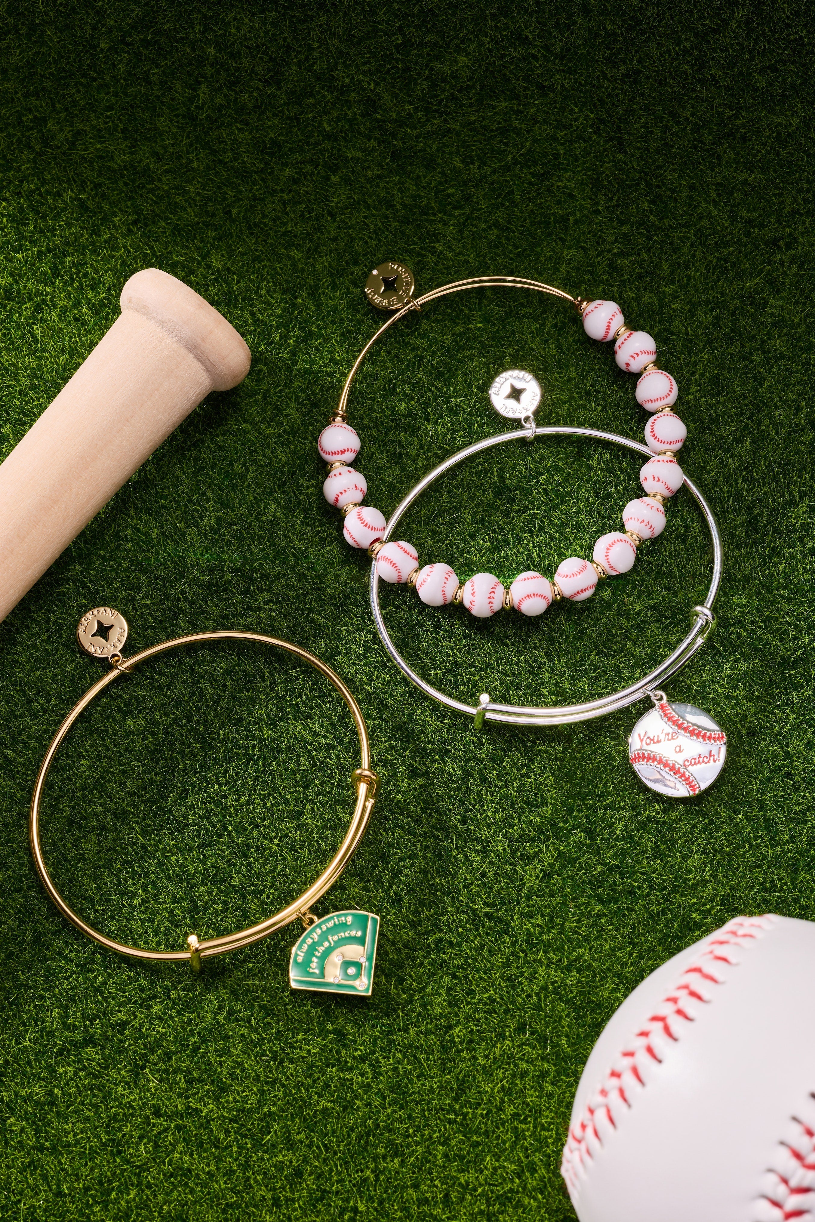 "Always Swing for the Fences" Charm Bangle