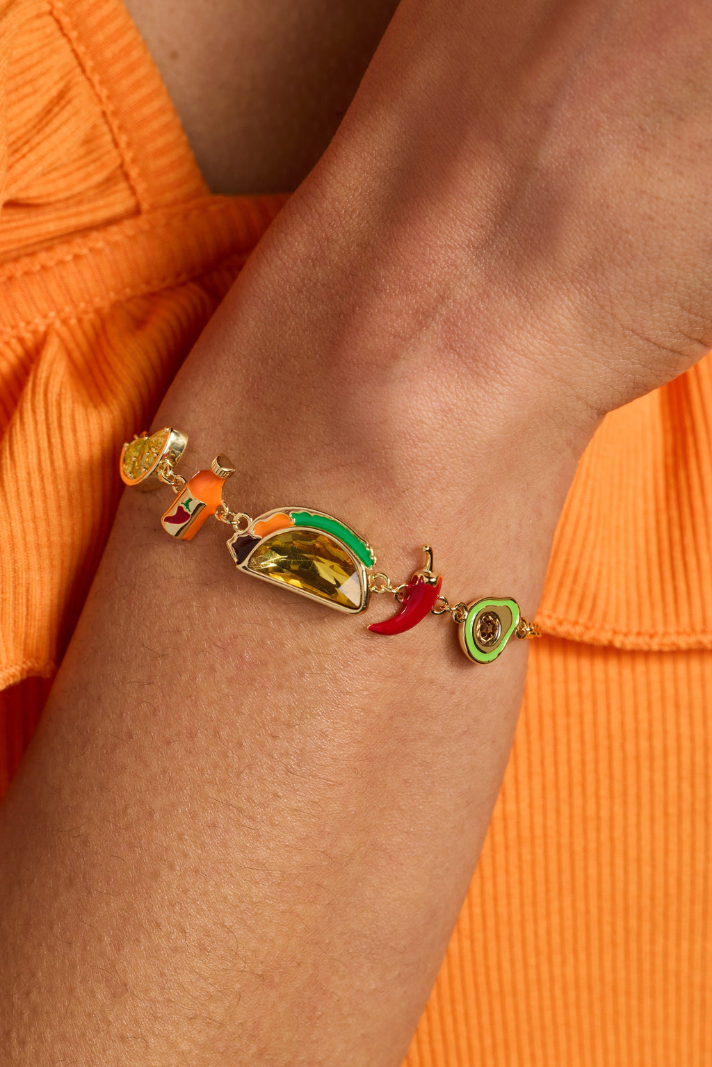 Taco Inline Charm Bracelet