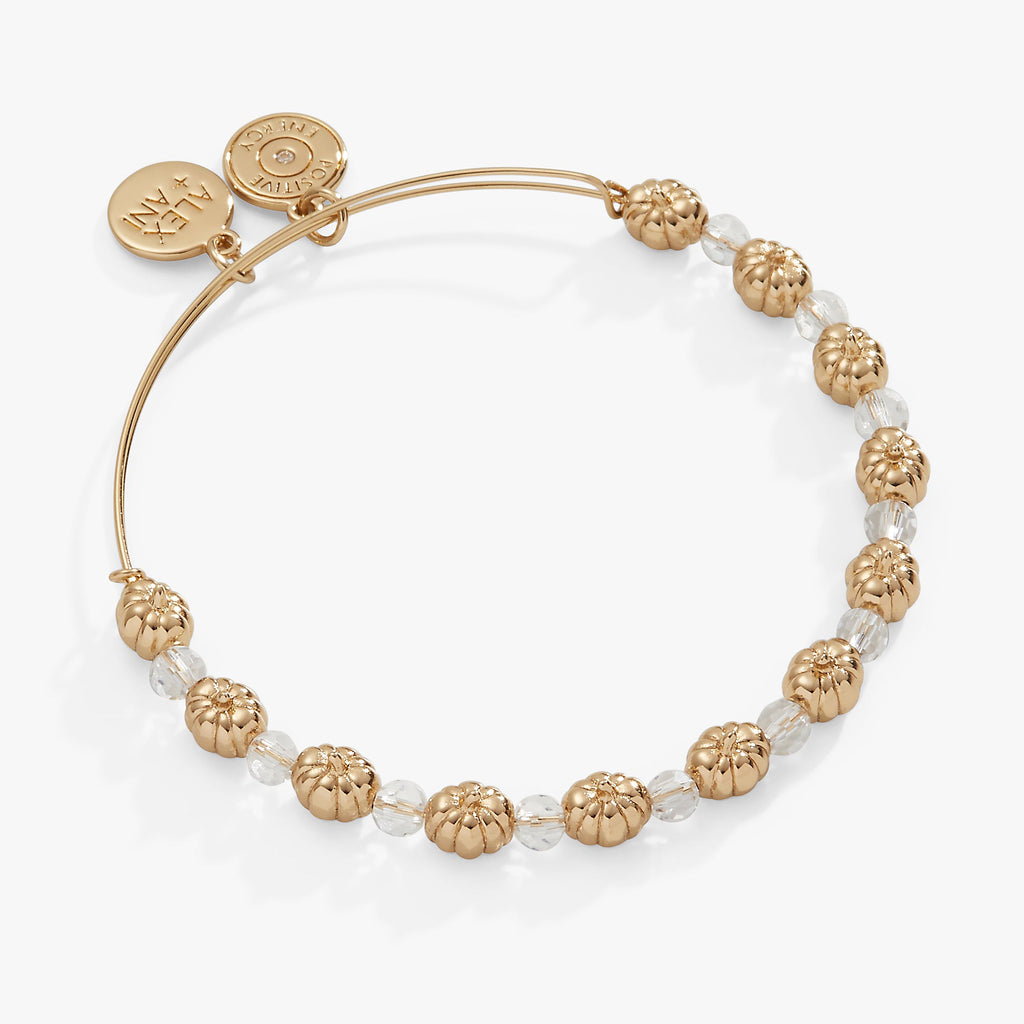Pumpkin + Crystal Beaded Bangle