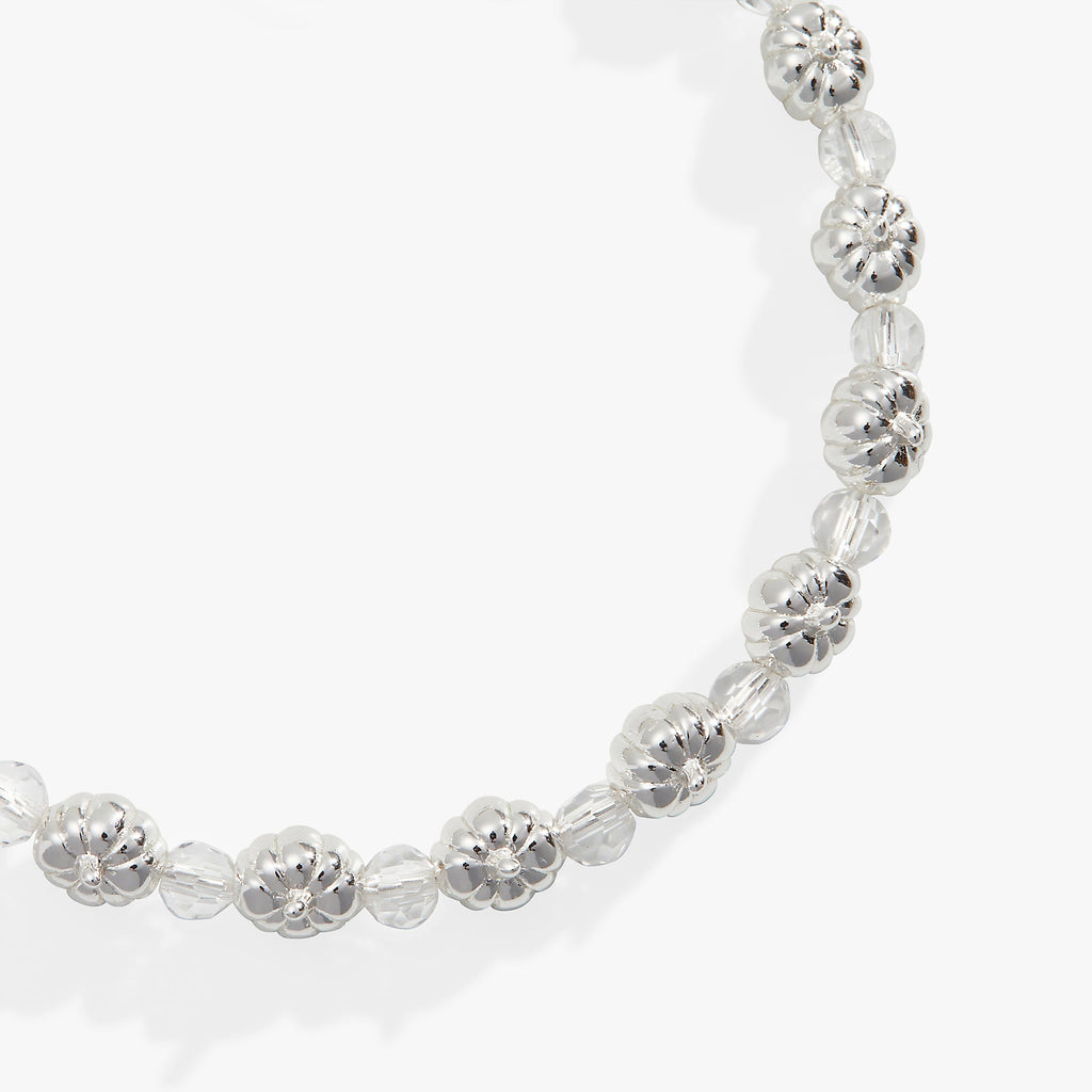 Pumpkin + Crystal Beaded Bangle