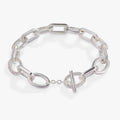 Oval Link Crystal Chain Toggle Bracelet