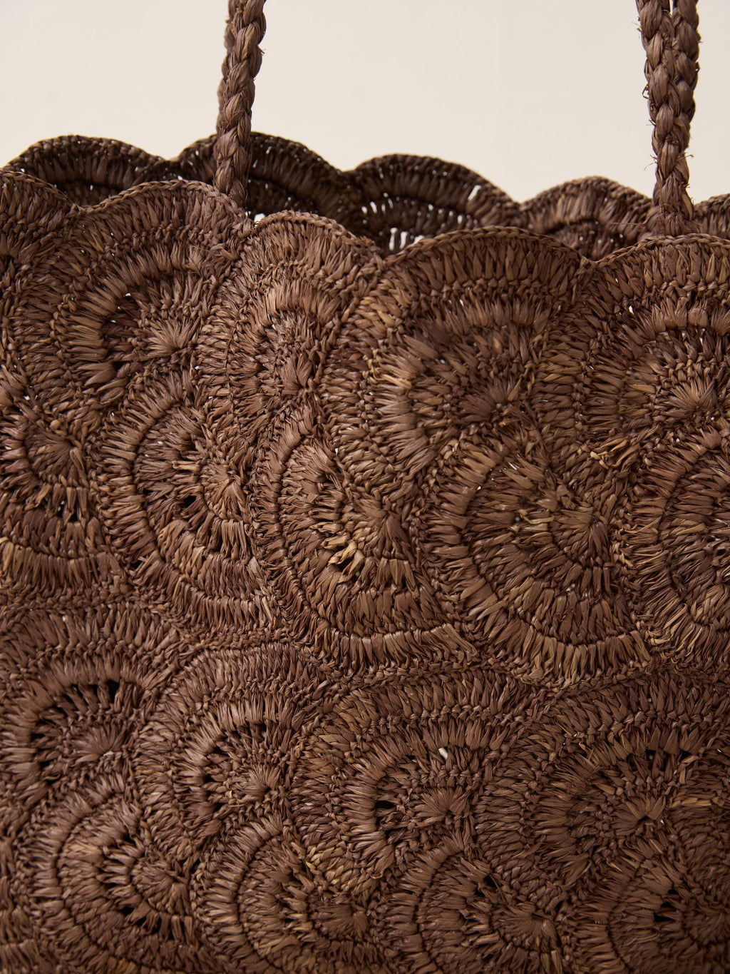 Handwoven Raffia Floral Pattern Tote Bag