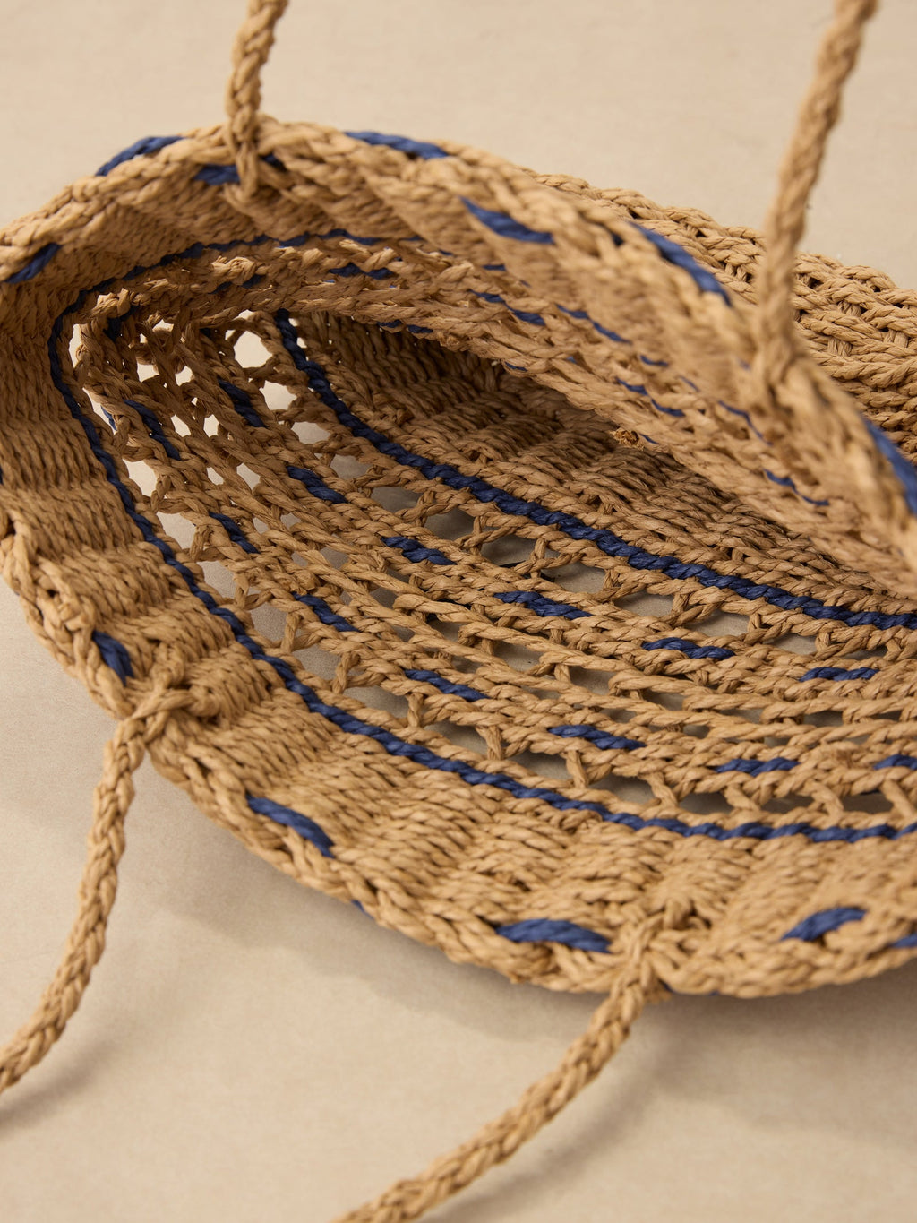 Handwoven Paper Straw Open-Weave Tote Bag