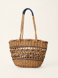 Handwoven Paper Straw Open-Weave Tote Bag