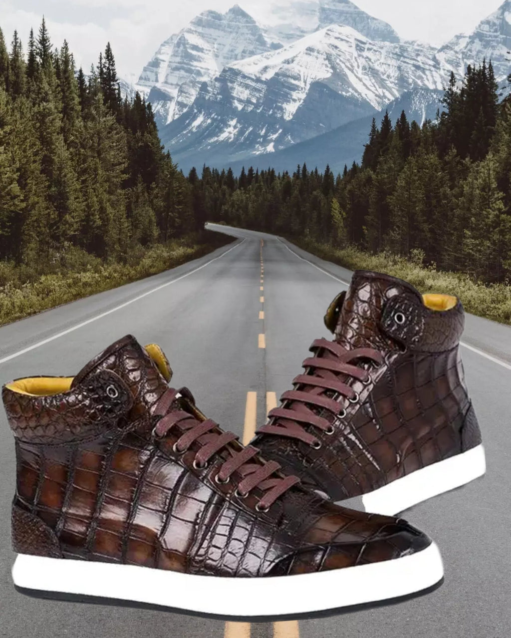 Don John Crocodile Sneakers Handmade Shoes Men's