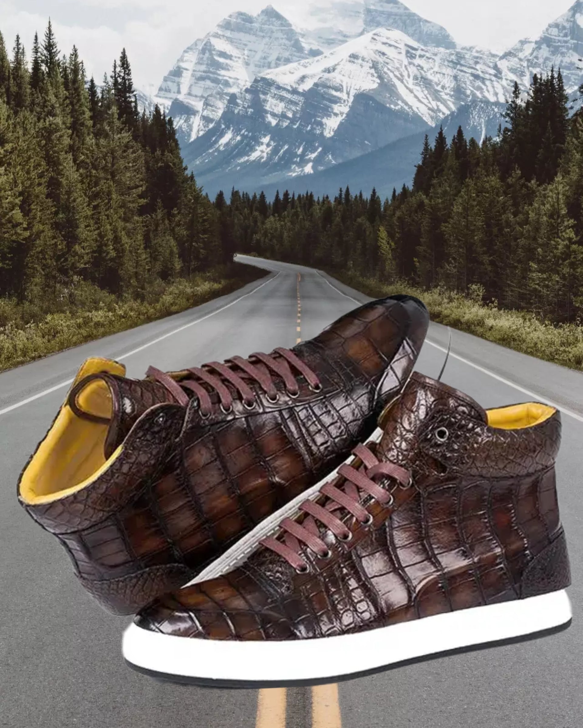Don John Crocodile Sneakers Handmade Shoes Men's