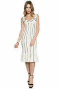 Bella Dress - Bustier lace mermaid dress with black piping detail