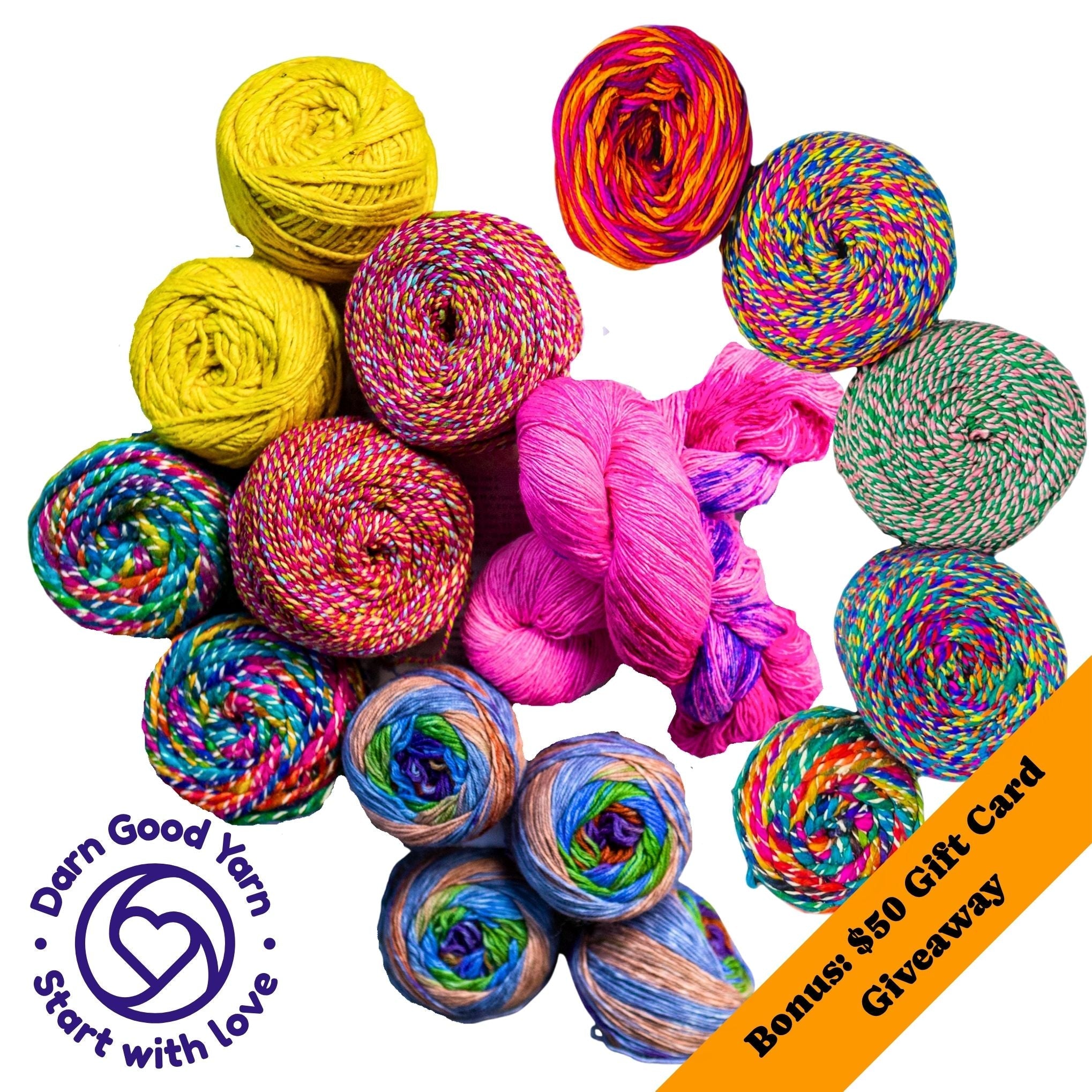 Fun in the Sun Recycled Sari Silk Yarn Bundle - Golden Ticket Giveaway