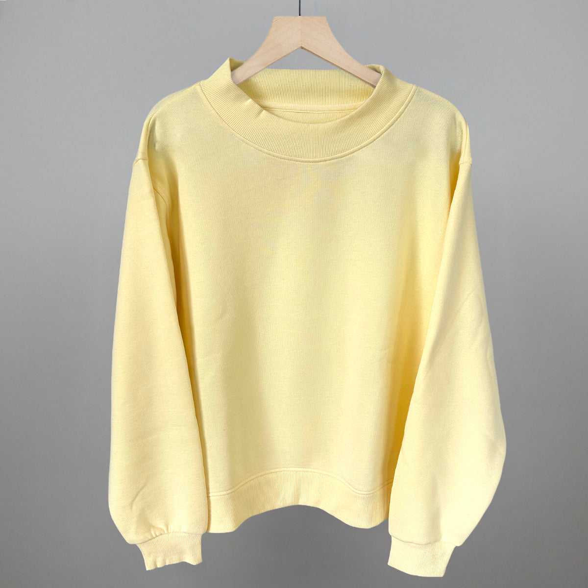 Butter Yellow Oversized Fleece Mockneck