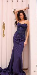 Nox Anabel C1345 Long Strapless Sweetheart Corset Bodice Mermaid Gown