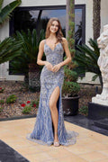 Nox Anabel C1834 Fitted Beaded Embellishments Peaked Neckline Prom Gown
