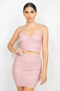 Shirred Cami Top & Mini Skirts Set
