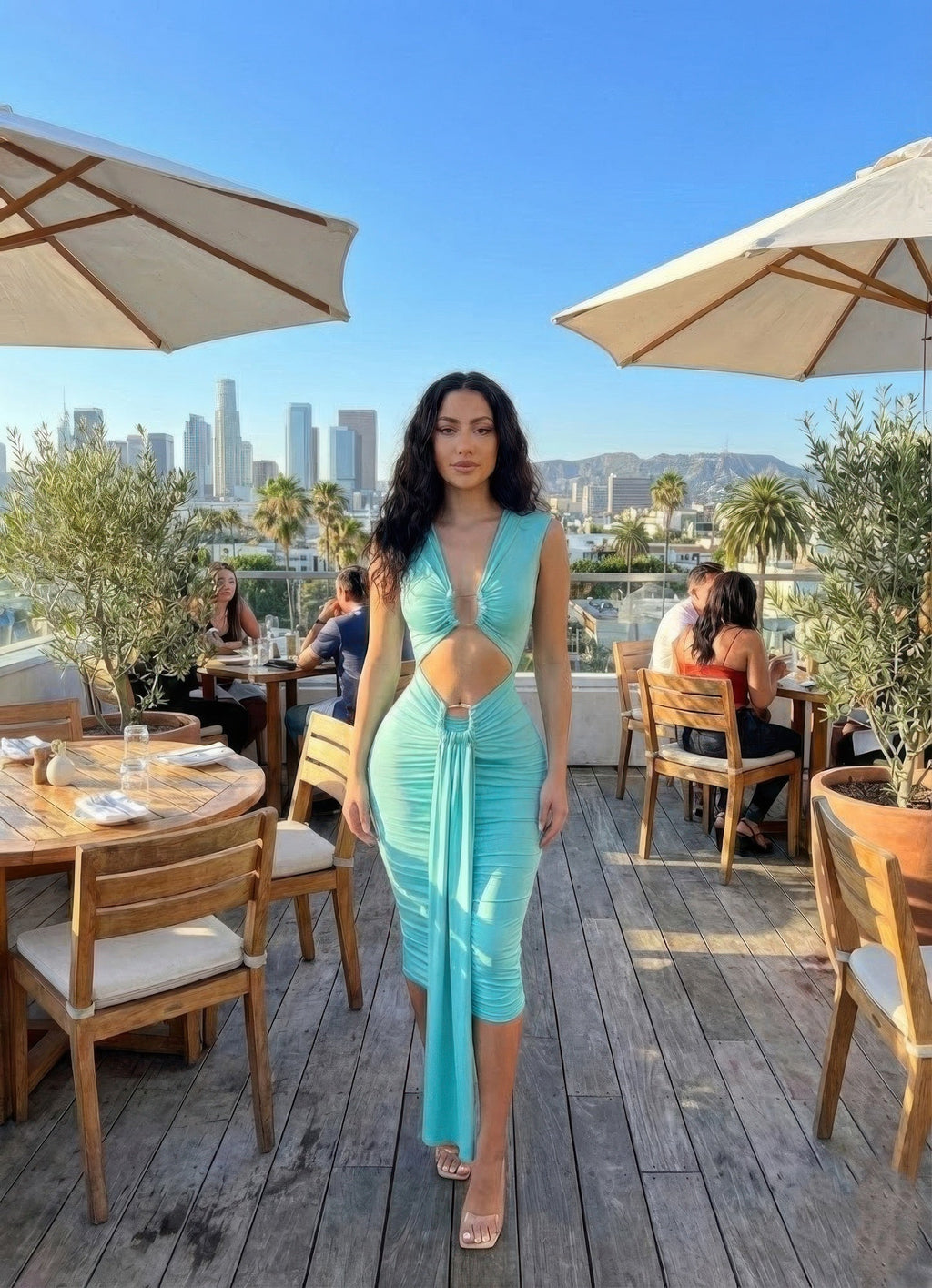 Body-con Midi Dress In A Vibrant