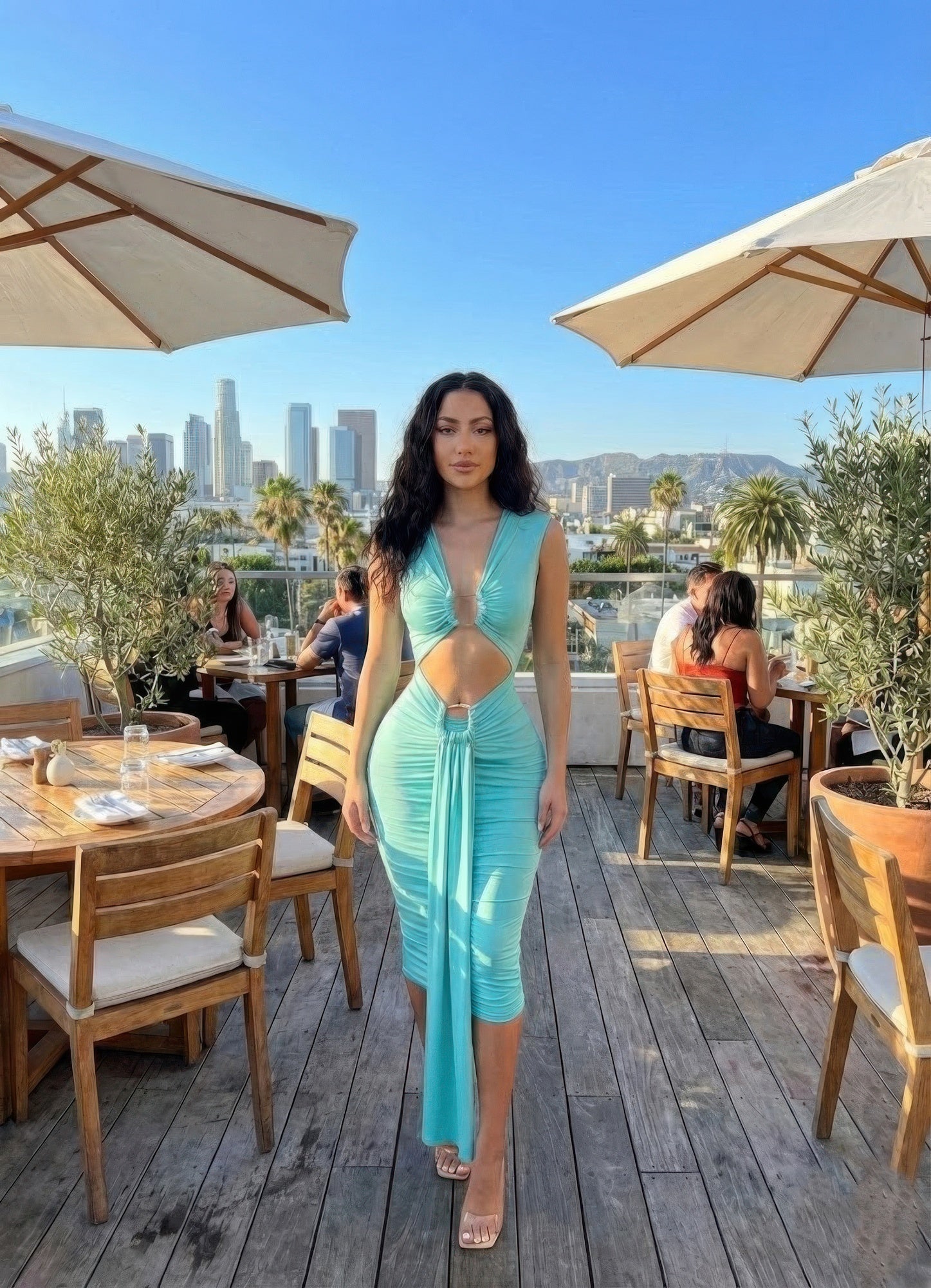 Body-con Midi Dress In A Vibrant