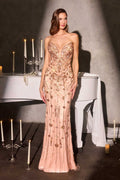 Ladivine CC8271 Red Carpet Glamour Crystal Embellished Fitted Gown
