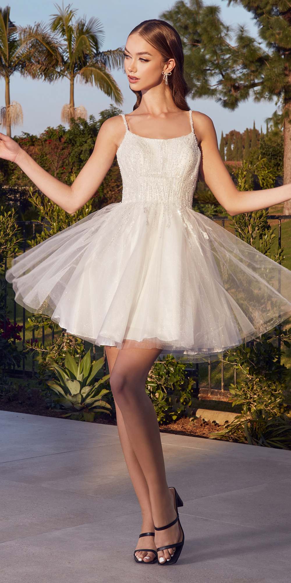Cinderella Divine CD0212 Layered Tulle A-Line Short Dress
