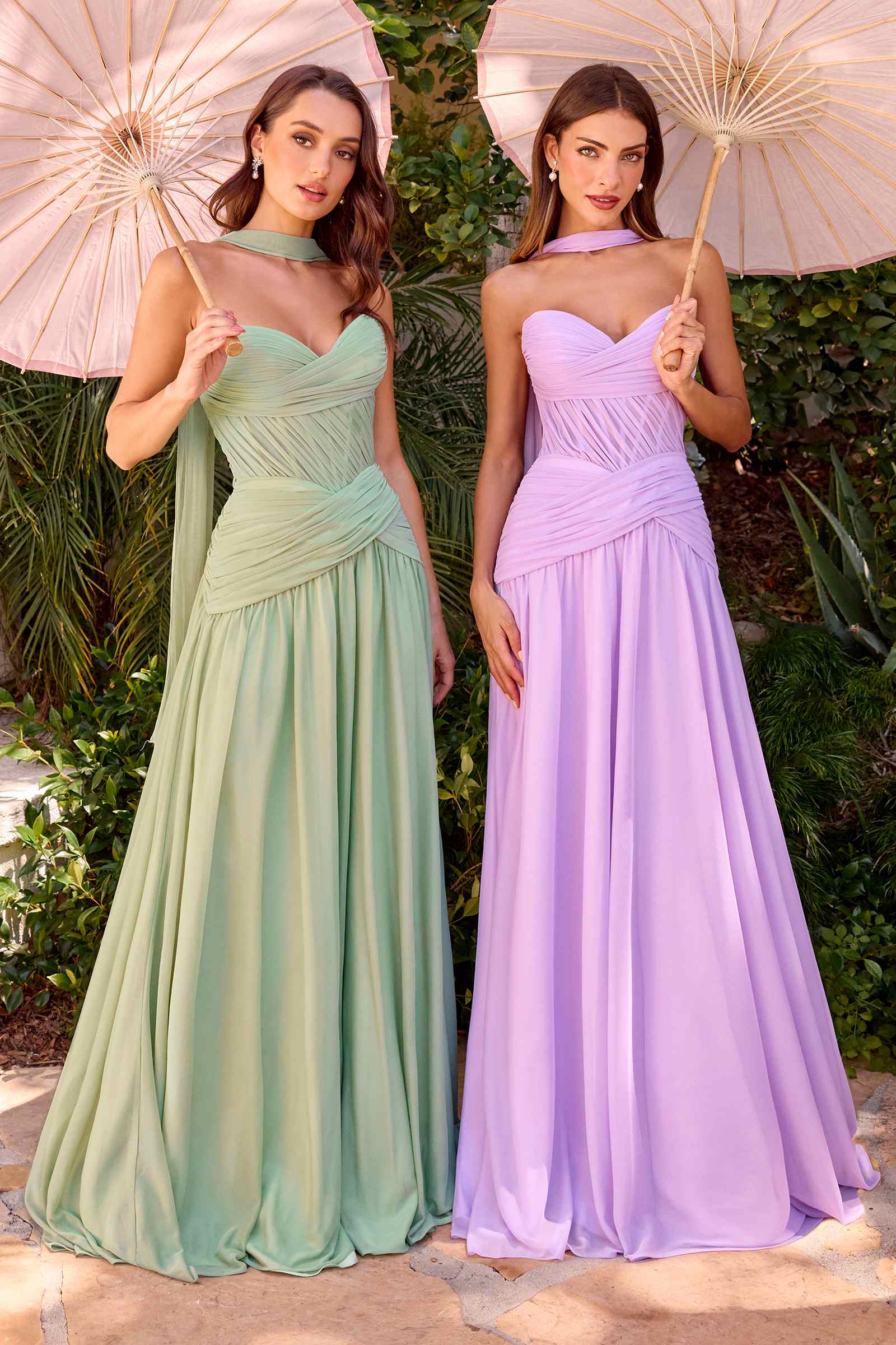 Ladivine CD395 Outdoor Soirees A-line Flowy Strapless Dress