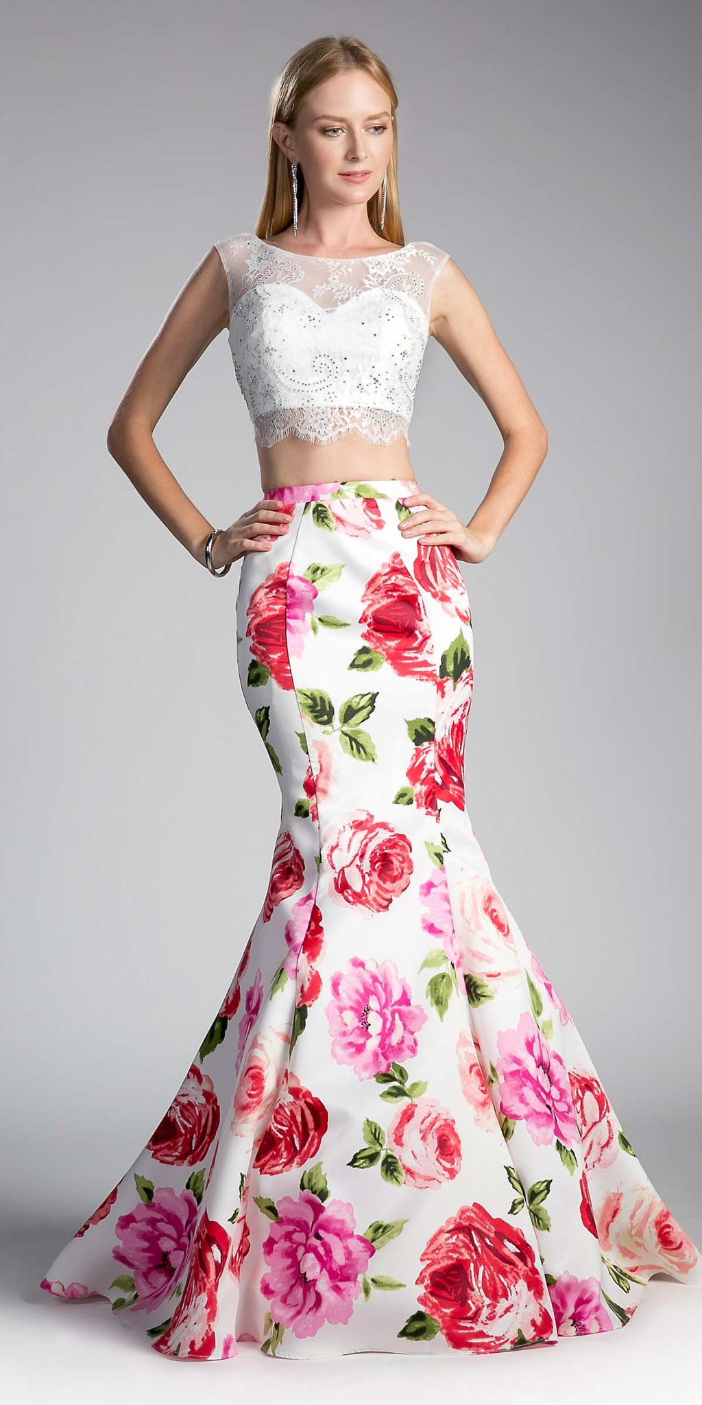 Cinderella Divine CD701L Long Printed Mermaid Skirt