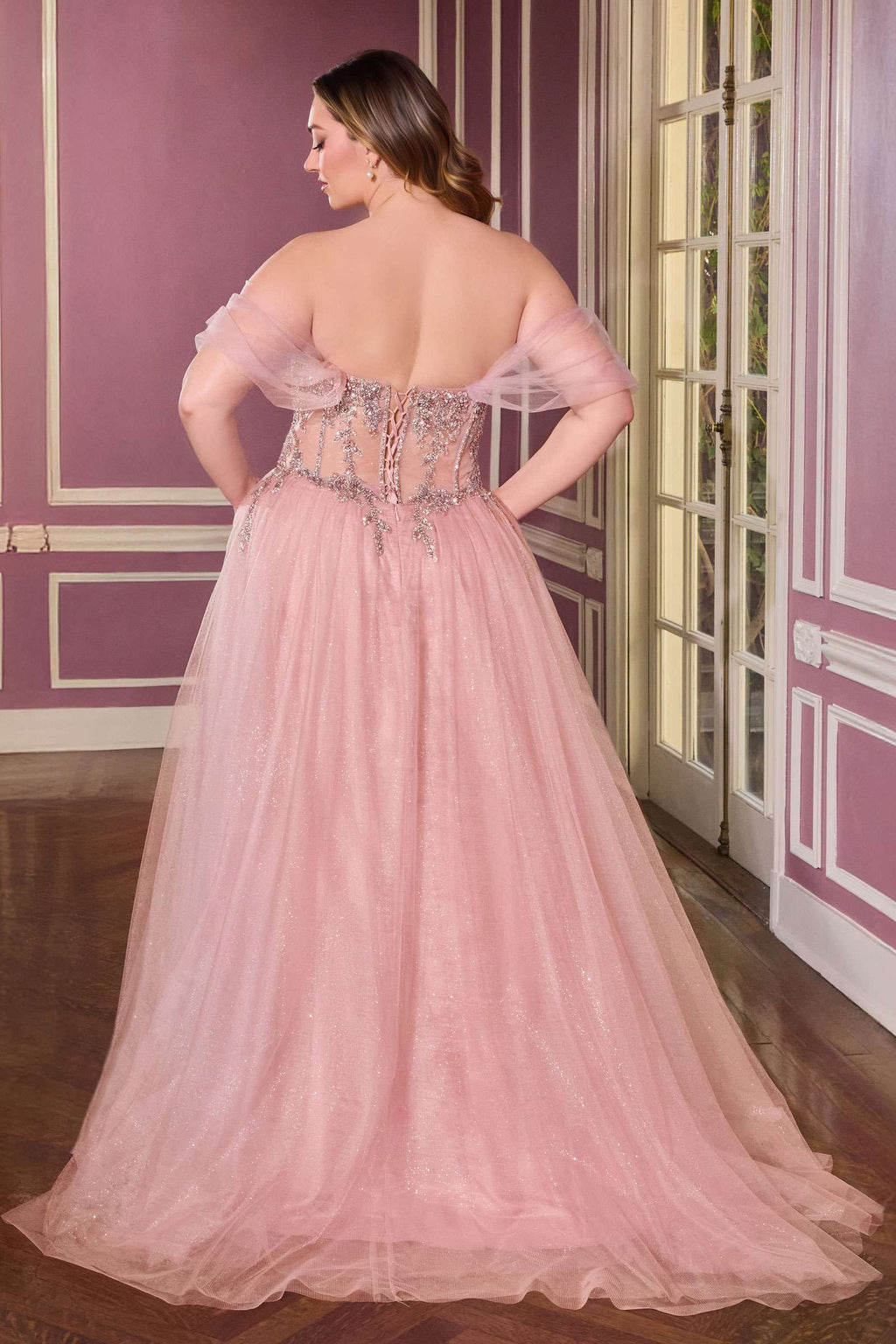 Ladivine CD721C Strapless A-Line Sweetheart Corset Bodice Plus Size Dress