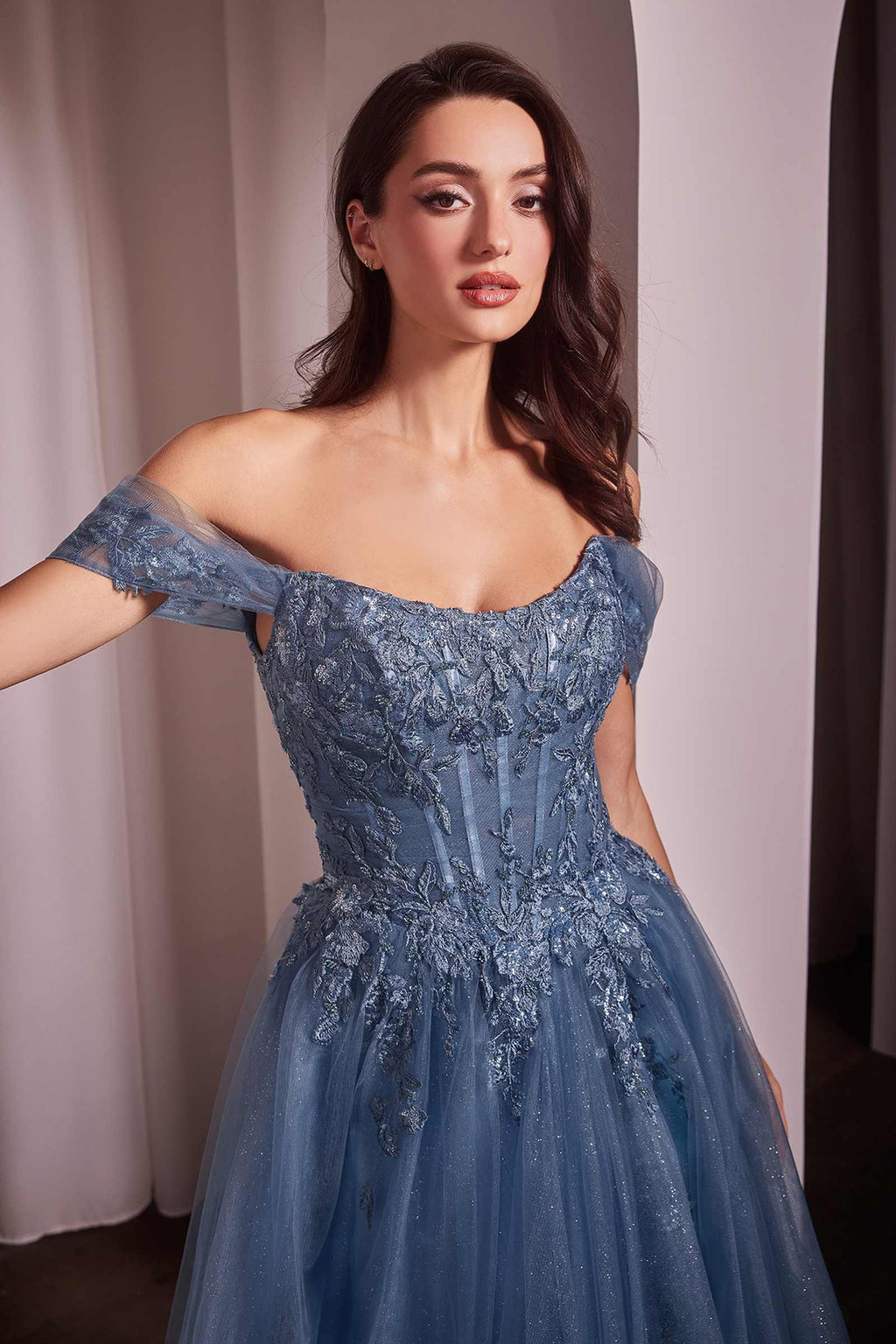 Ladivine CD799 Long Off The Shoulder A-Line Ball Gown