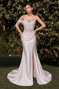 CLEARANCE - Ladivine CD804W Dress Lace Satin Fit & Flare Bridal Gown (Size 16)