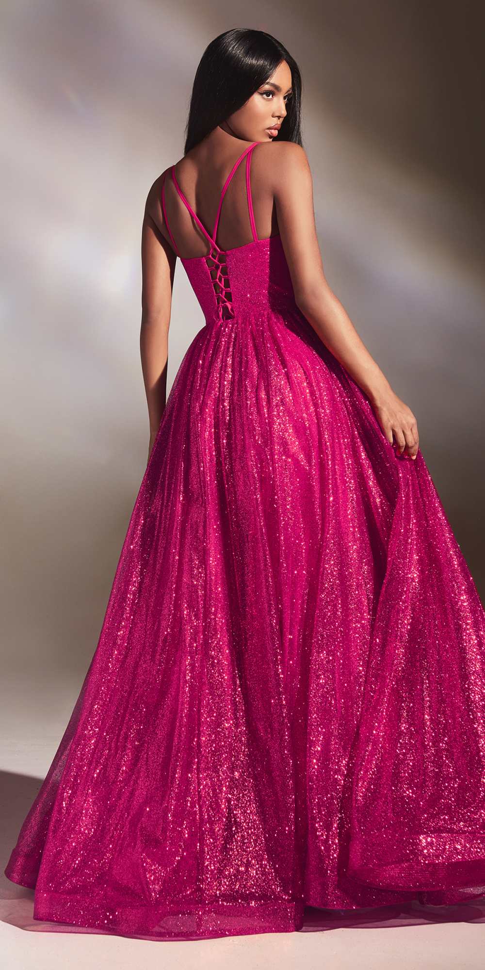 Cinderella Divine CD996 Floor Length A-line Glitter Ball Gown