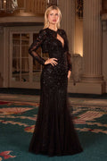 Ladivine CDS545 Strapless Mermaid Gown Floral Sequin