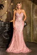 Ladivine CDS557 Fully Embellished Show Stopper Fitted Mermaid Gown
