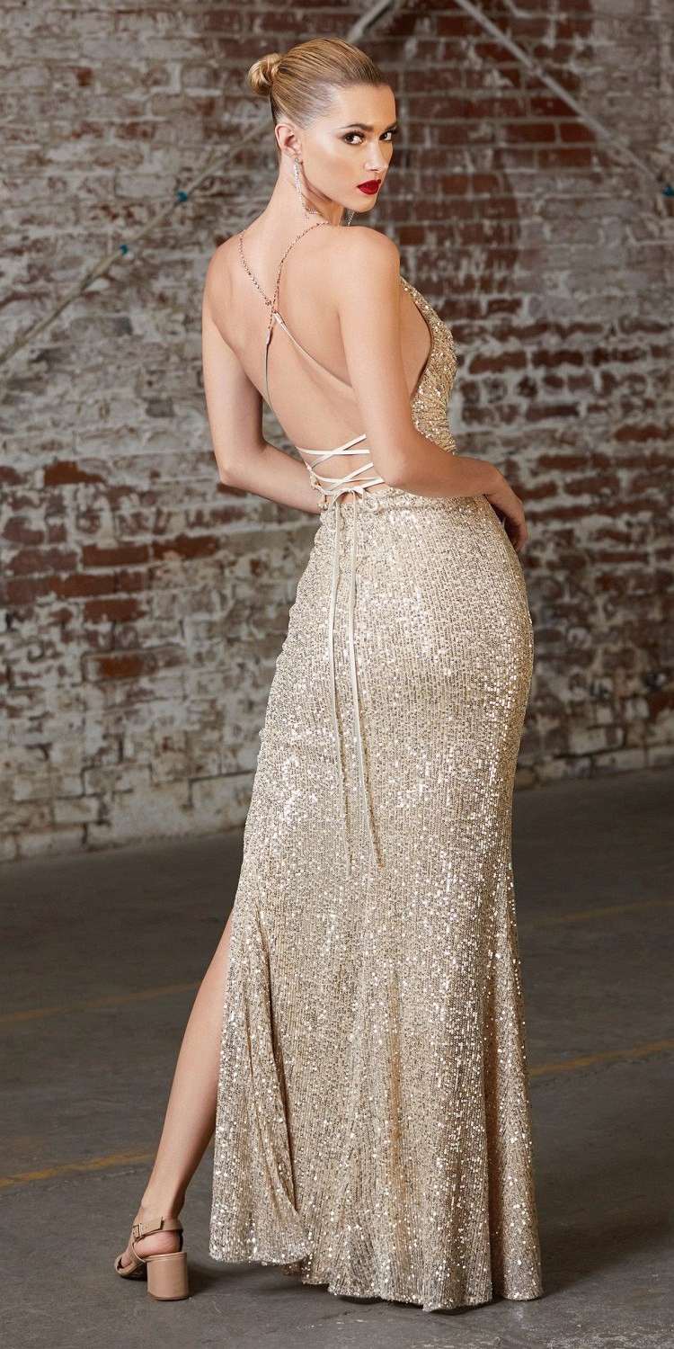 Cinderella Divine CF199 Long Slim & Sexy Gown Cowl Neckline Front Leg Slit