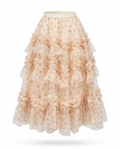 Divine Floral Ruffle Maxi Skirt