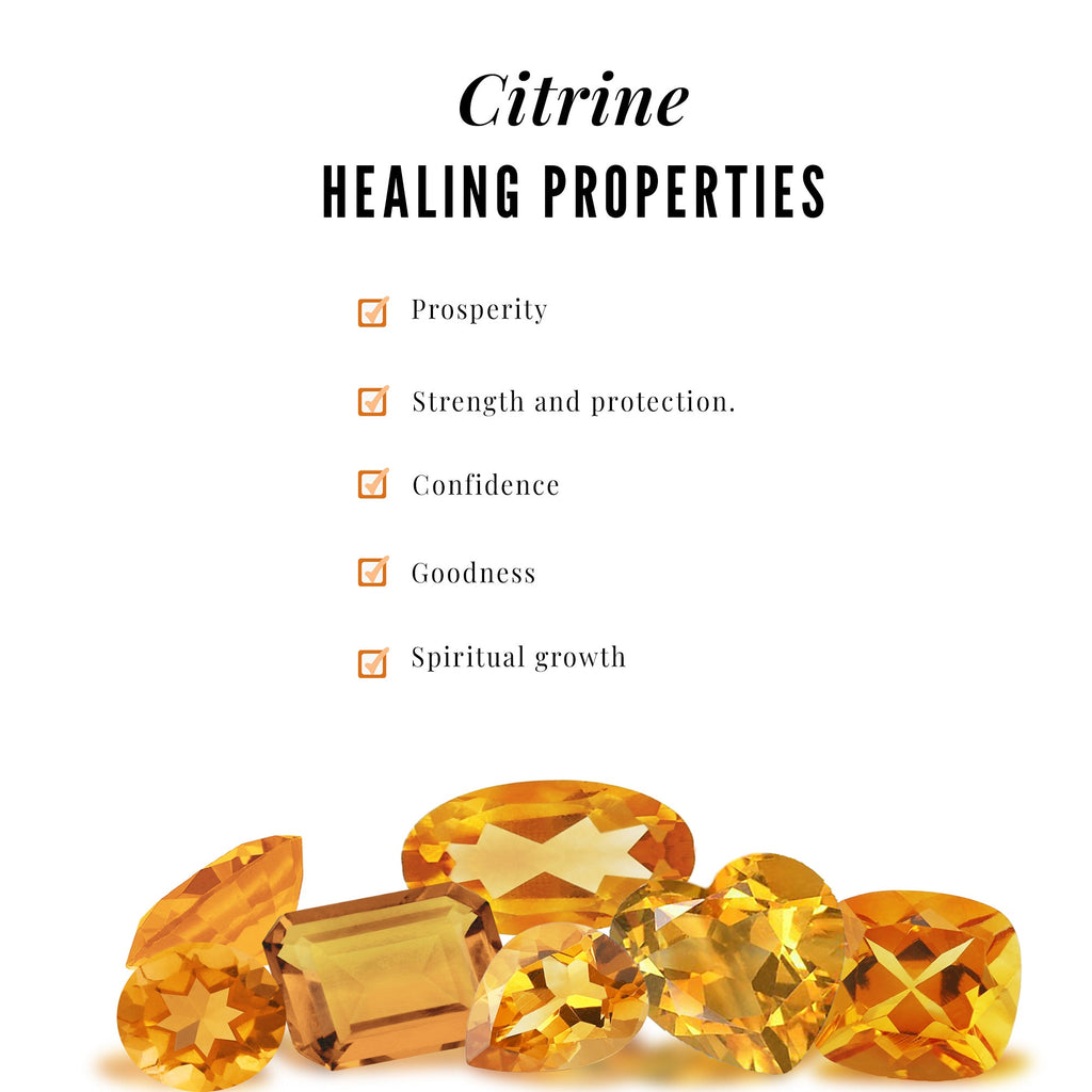 Natural Pear Shape Citrine November Birthstone Stud Earrings