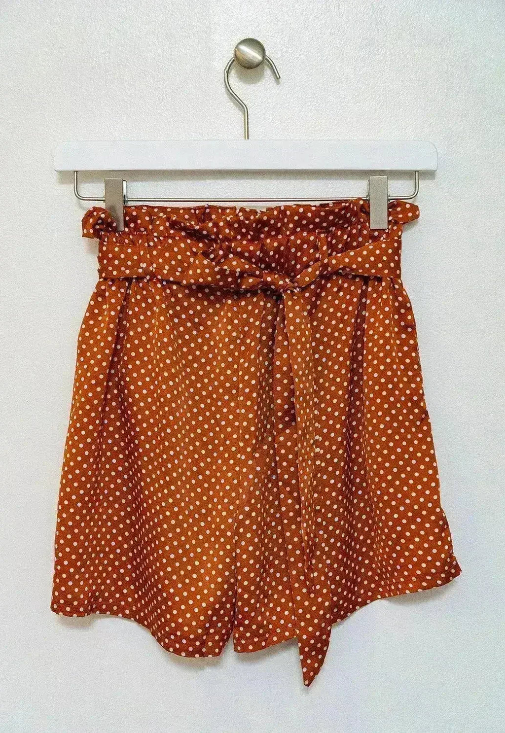 Cloth Patterned Cinch Waist Shorts