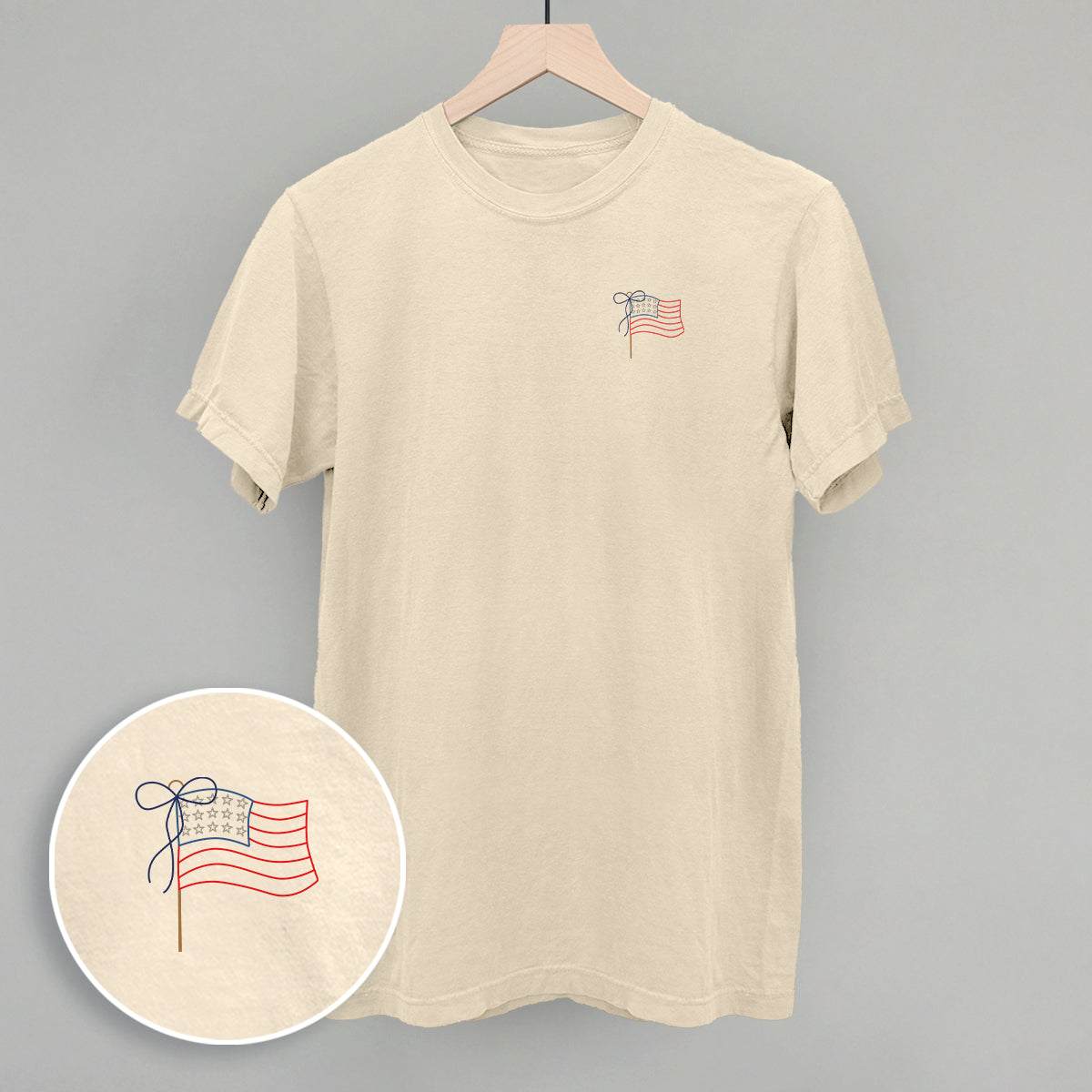 American Flag With Bow (Left Chest)