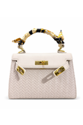 Élan Woven Top Handle Bag – Chic Woven Mini Handbag for Elegant Everyday & Brunch Outfits