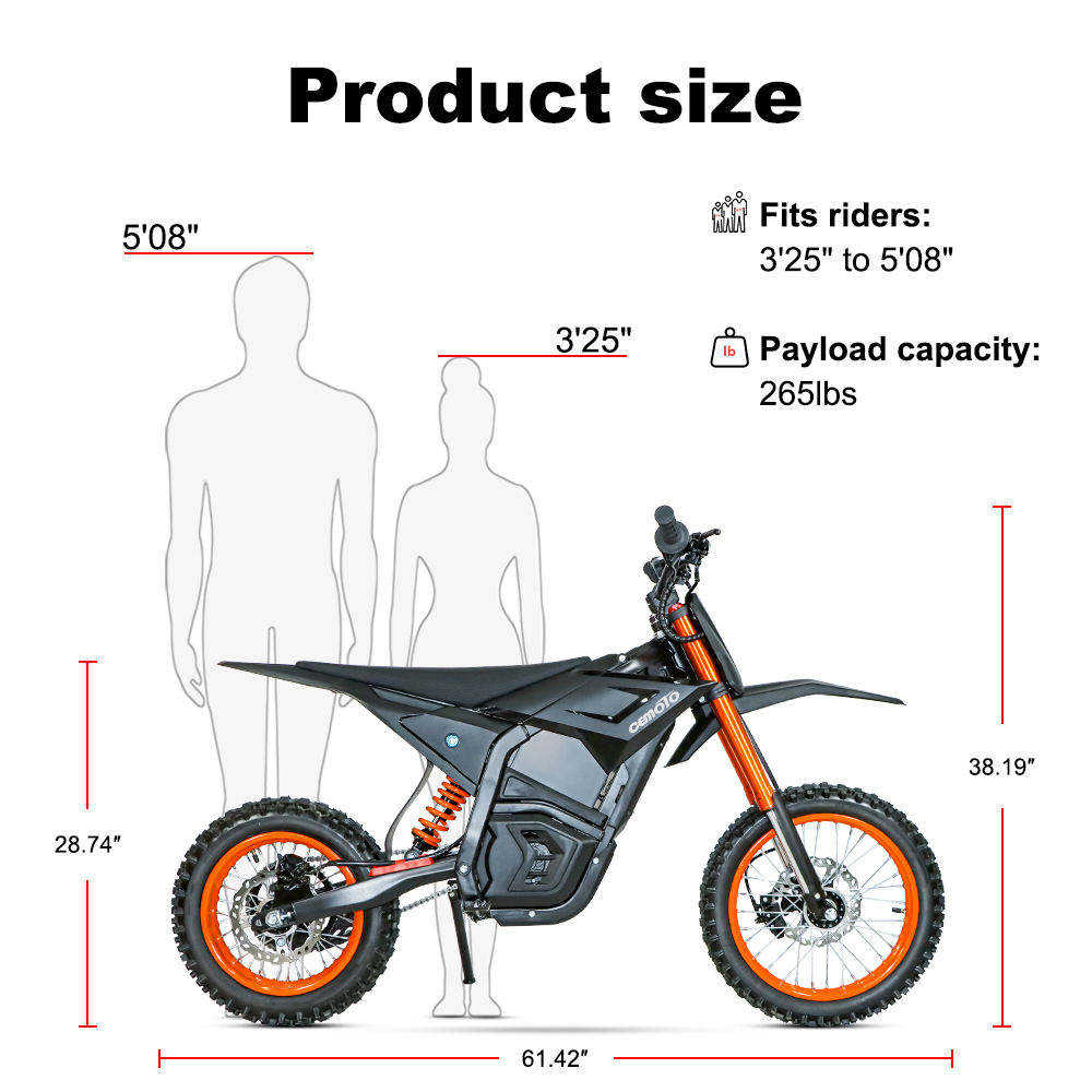 CEMOTO D-Series | 3000W–6000W Off-Road Electric Dirt Bike for Teens & Adults