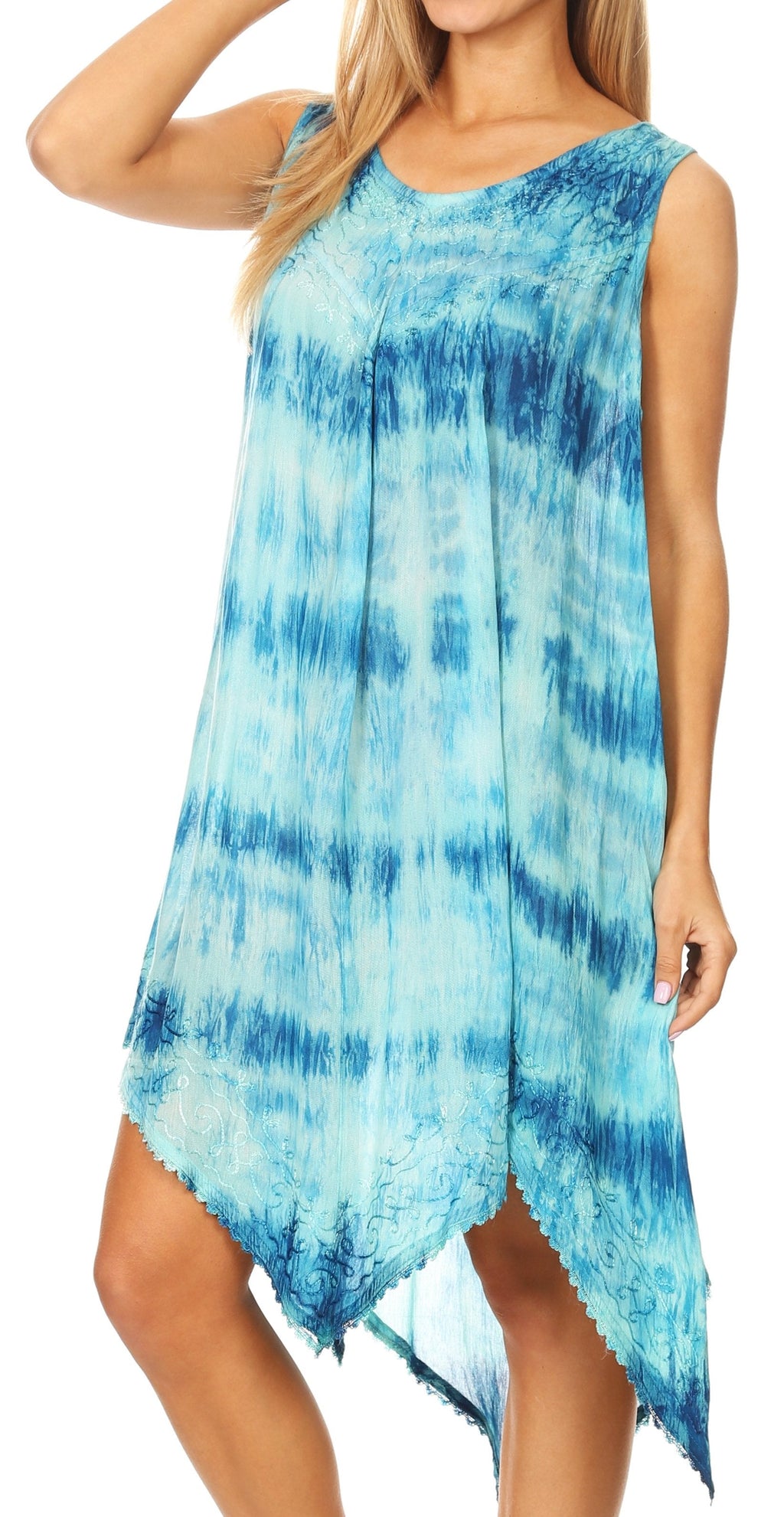 Sakkas Jula Women's Swing Shift Loose Sleeveless Short Cocktail Dress Cover-up