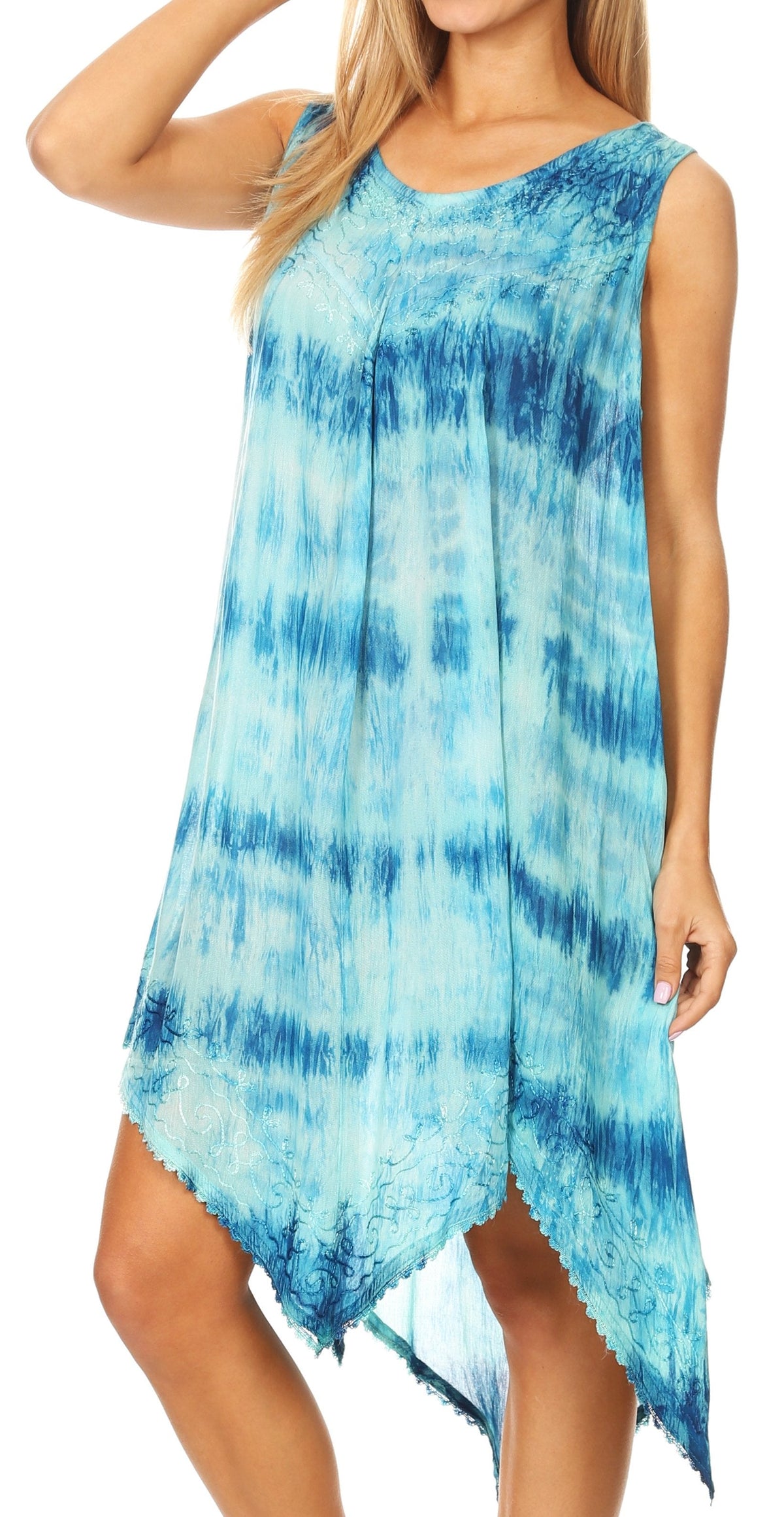 Sakkas Jula Women's Swing Shift Loose Sleeveless Short Cocktail Dress Cover-up