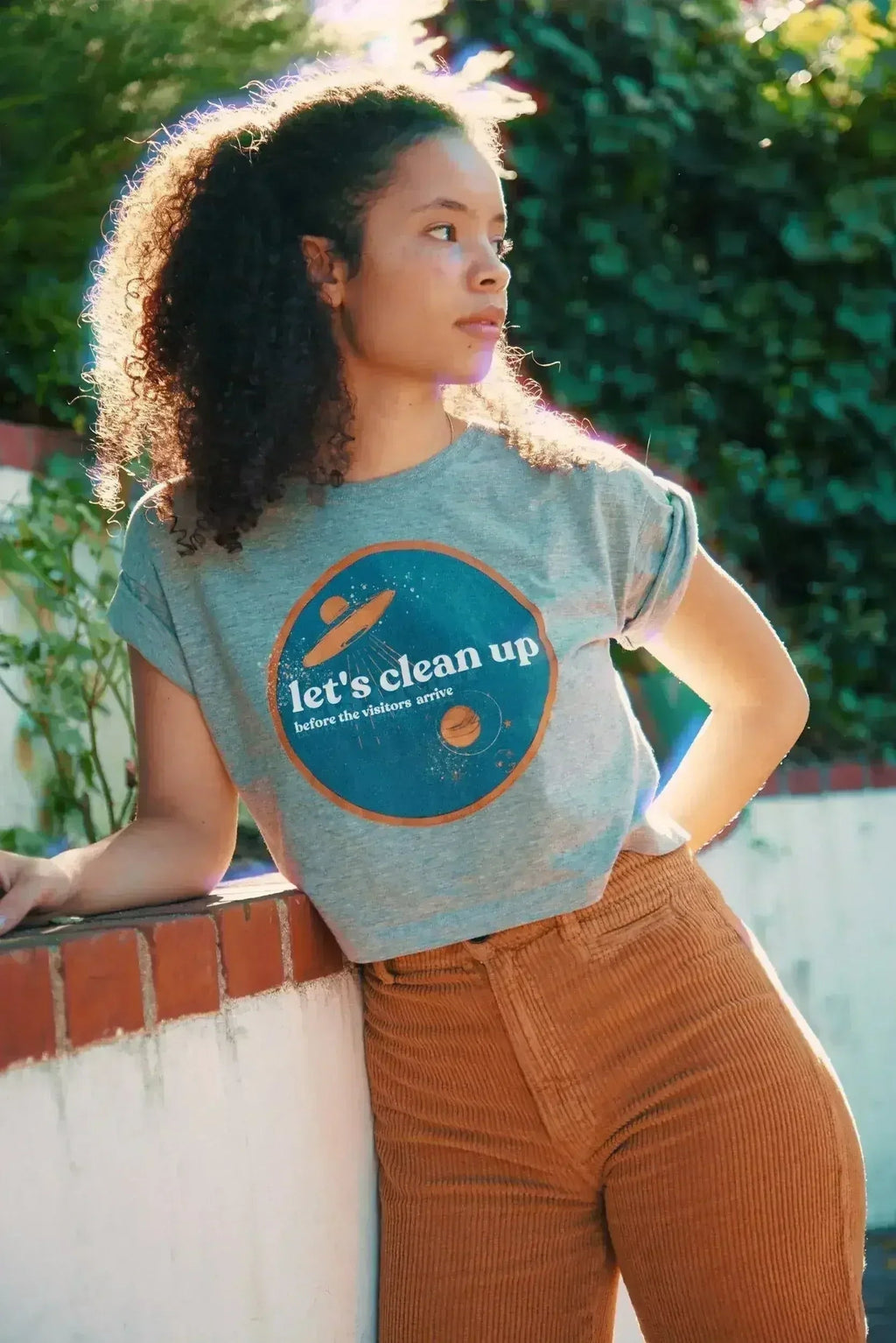Let's Clean Up Badge Crop Top
