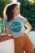 Let's Clean Up Badge Crop Top