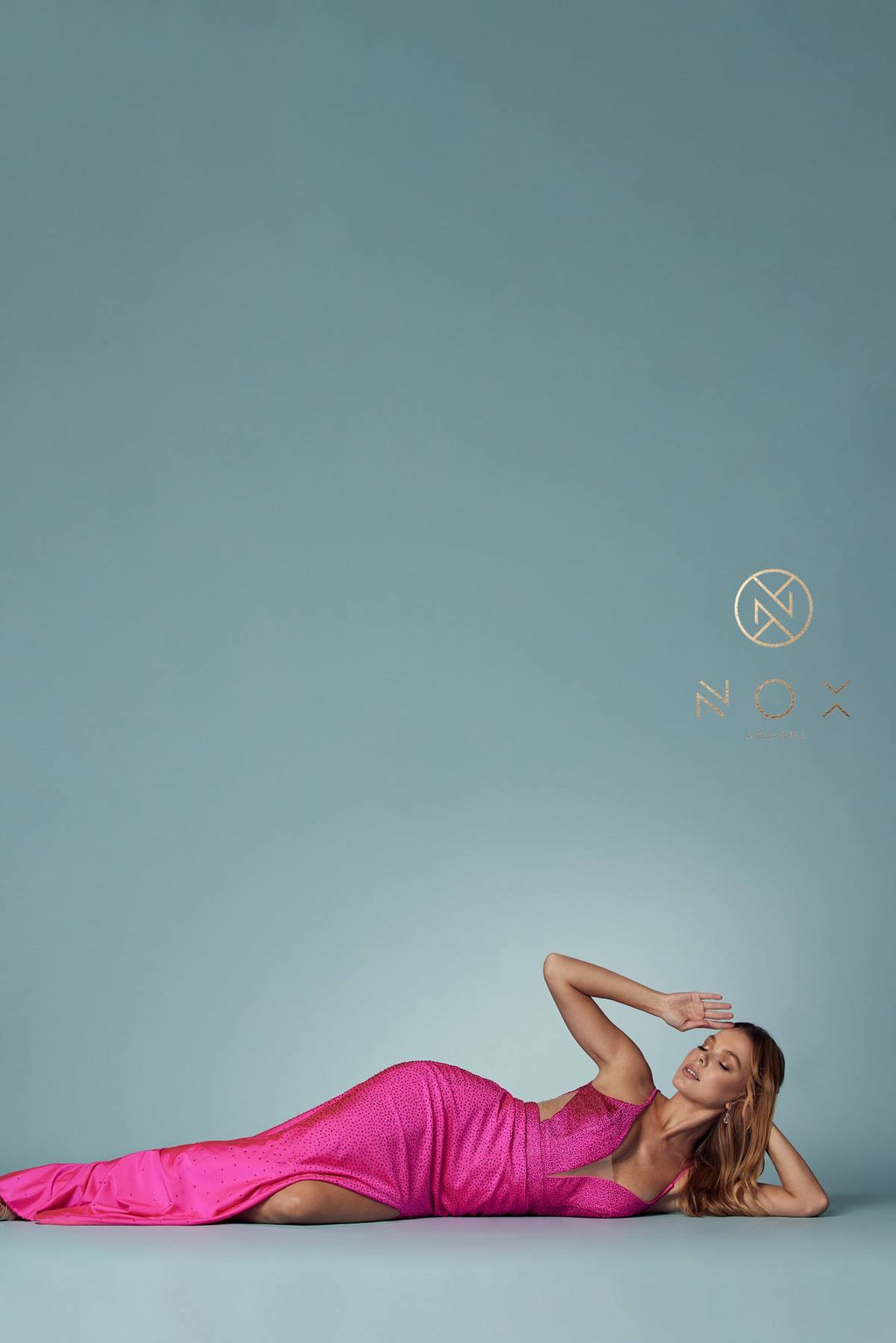 Nox Anabel E1003 Sexy Mermaid beaded Gown  Plunging Neckline